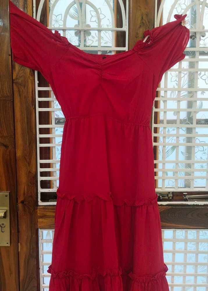 Red Tiered Dress