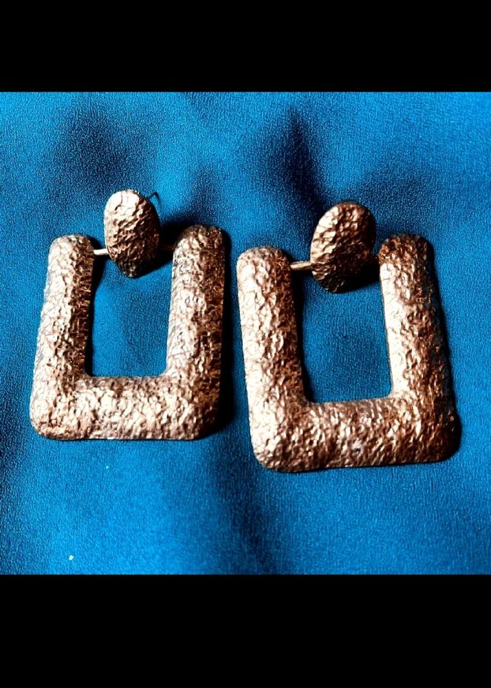 Textured Square Hoop Earrings