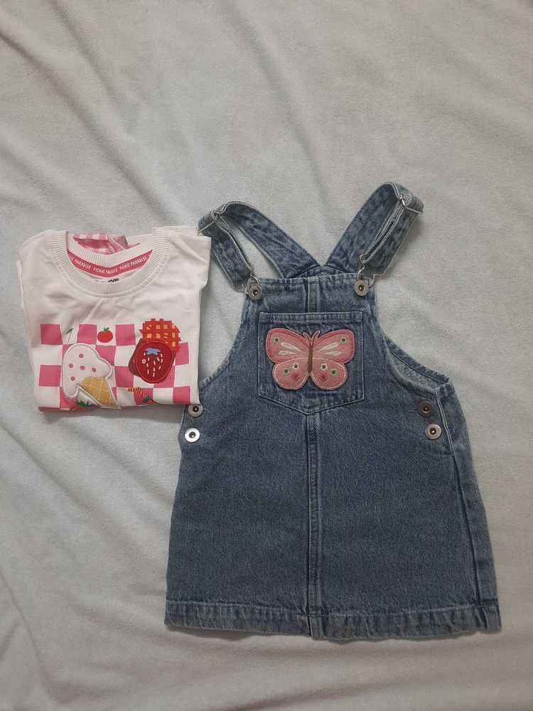 Cute Denim Dress &amp; Top Set