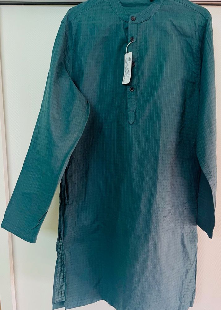Pantaloons Men's Teal Green Kurta