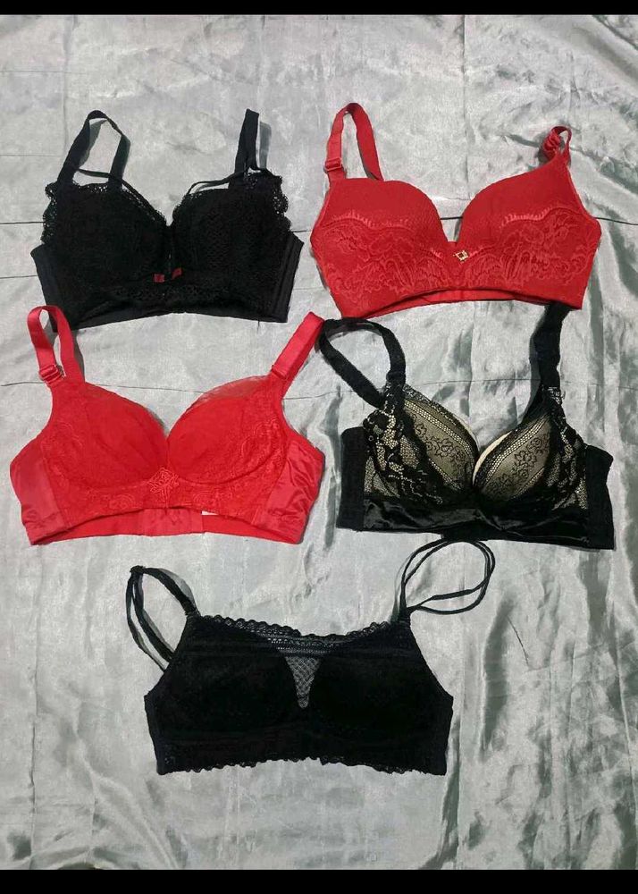 set of 5 bras
