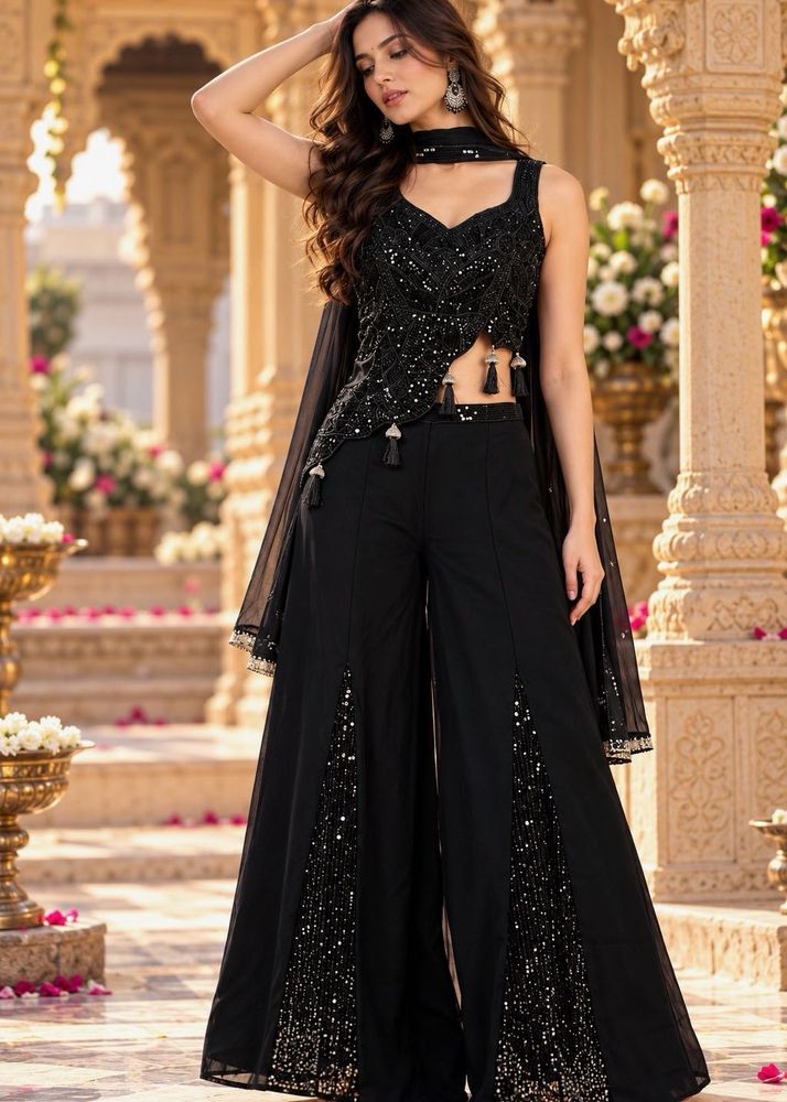 Elegant Black Sequined Set