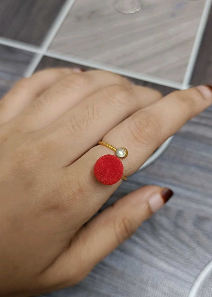 Unique Red Circle Ring
