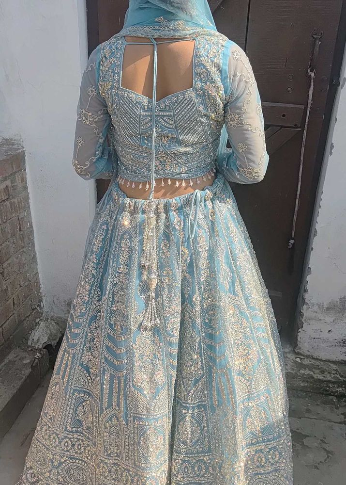 Blue Embellished Lehenga Choli