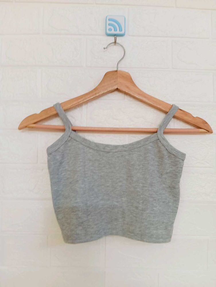 Gray Crop Top