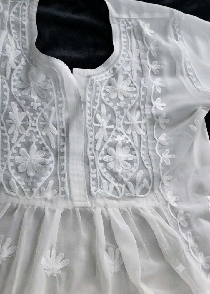 White Chikankari Kurta