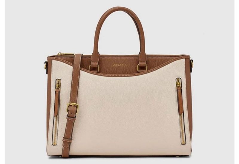 Chic Two-Tone Tote Handbag