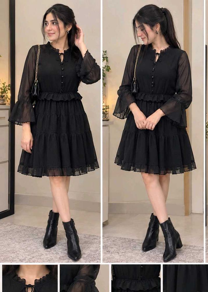 Chic Black Tiered Dress