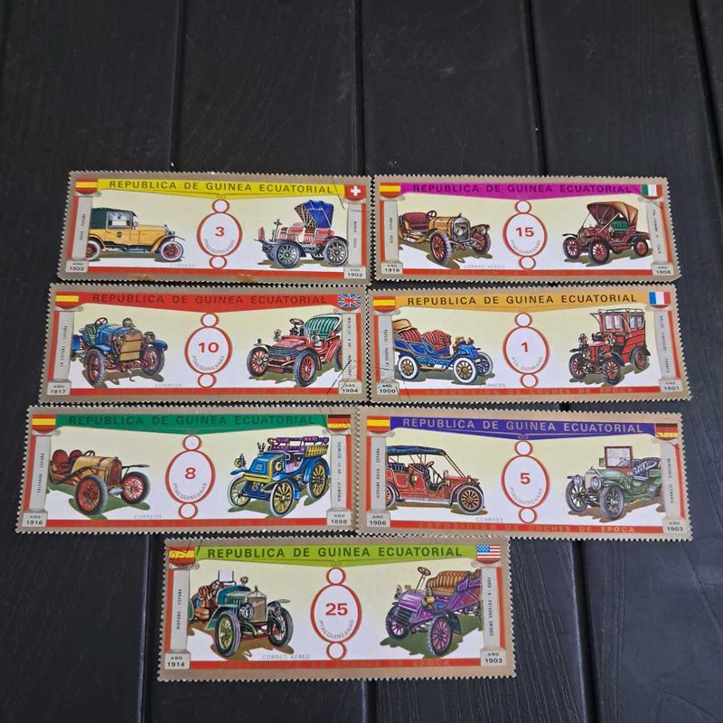 1976 Equatorial Guinea stamps:Classic Cars