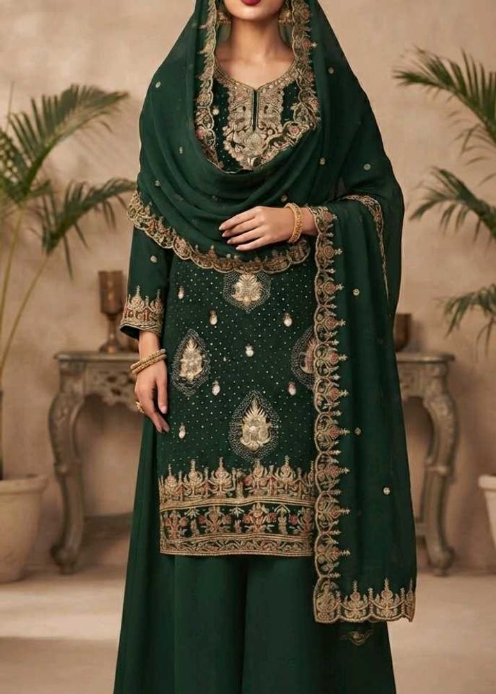 Brand new heavy embroidery kurta plazo dupatta set