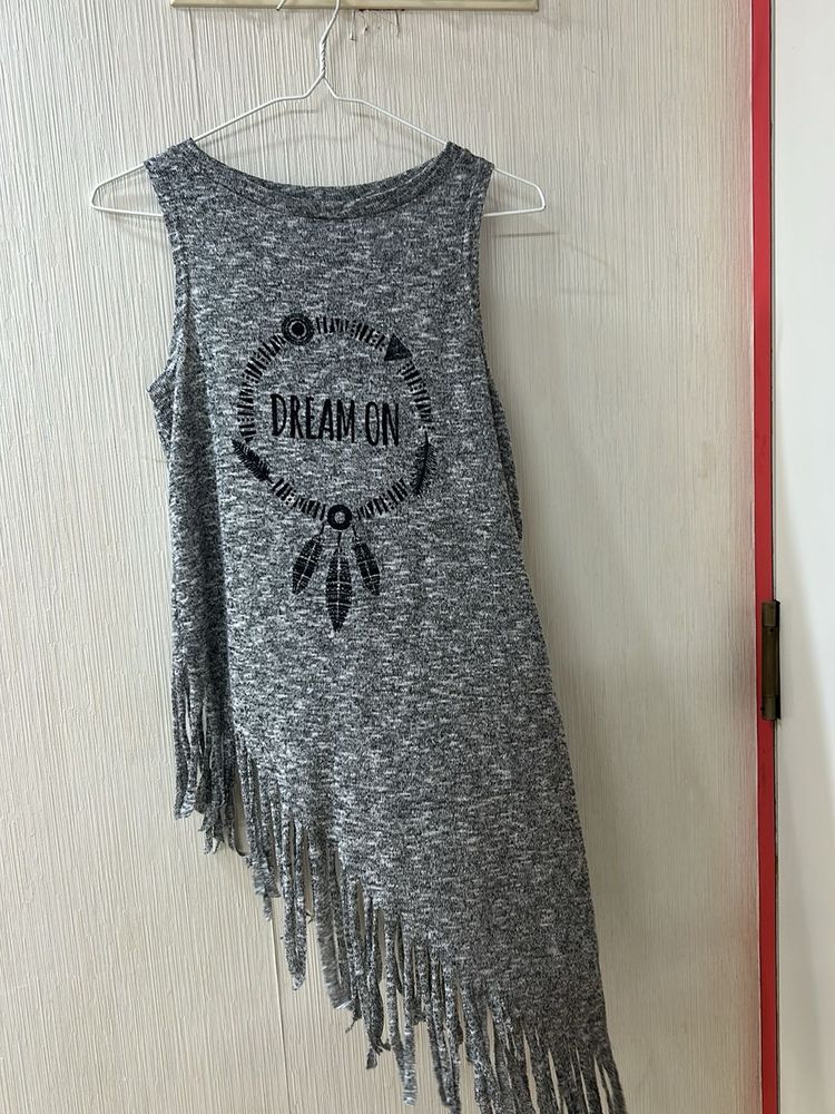 Dream On Fringe Tank Top