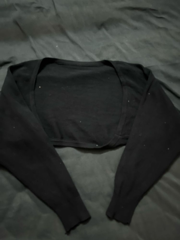 Black Cropped Bolero Sweater
