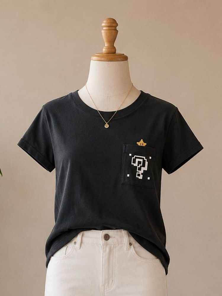 Graphic Print Pocket T-Shirt