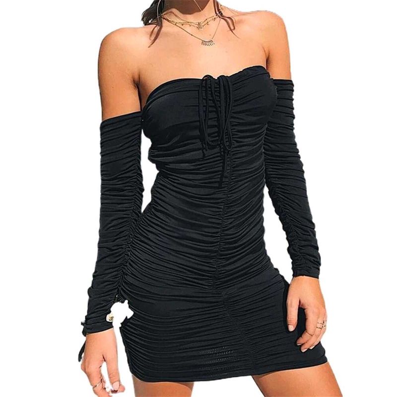 Chic Off-Shoulder Ruched Mini Dress