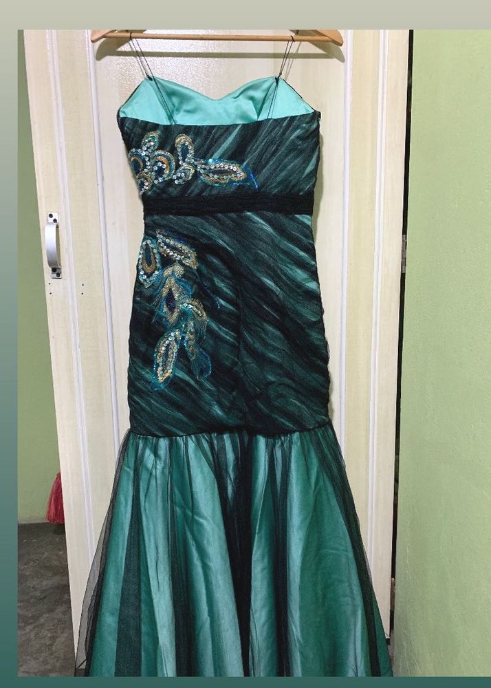 Peacock Inspired Embellished Gown