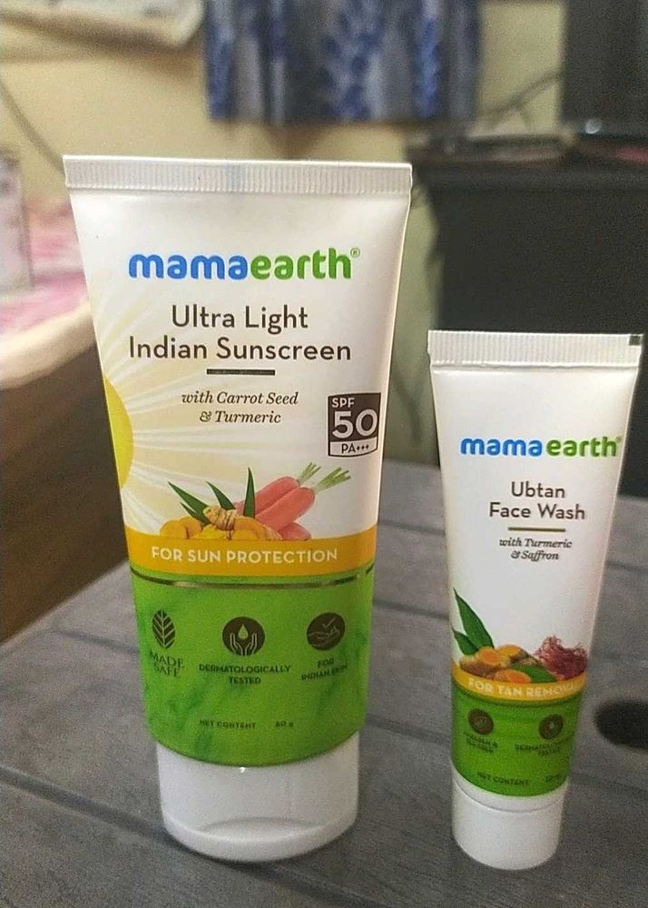 Mamaearth Ultra Light Indian Sunscreen &amp; Face Wash