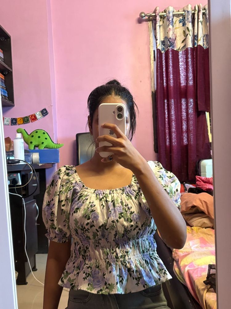 Floral Smocked Peplum Top