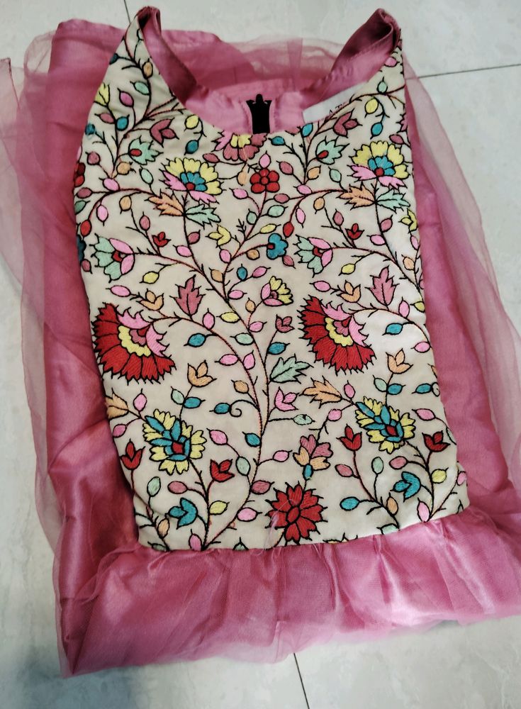 Pink Embroidered Short Party Wear DressDress