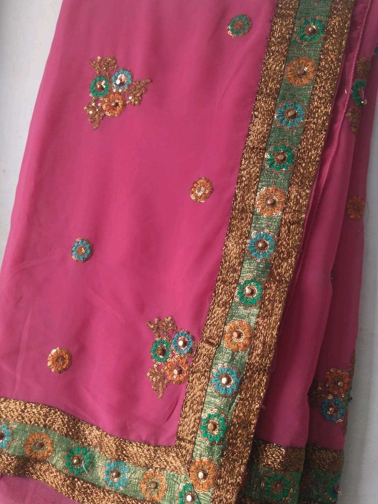 Pink fancy Saree
