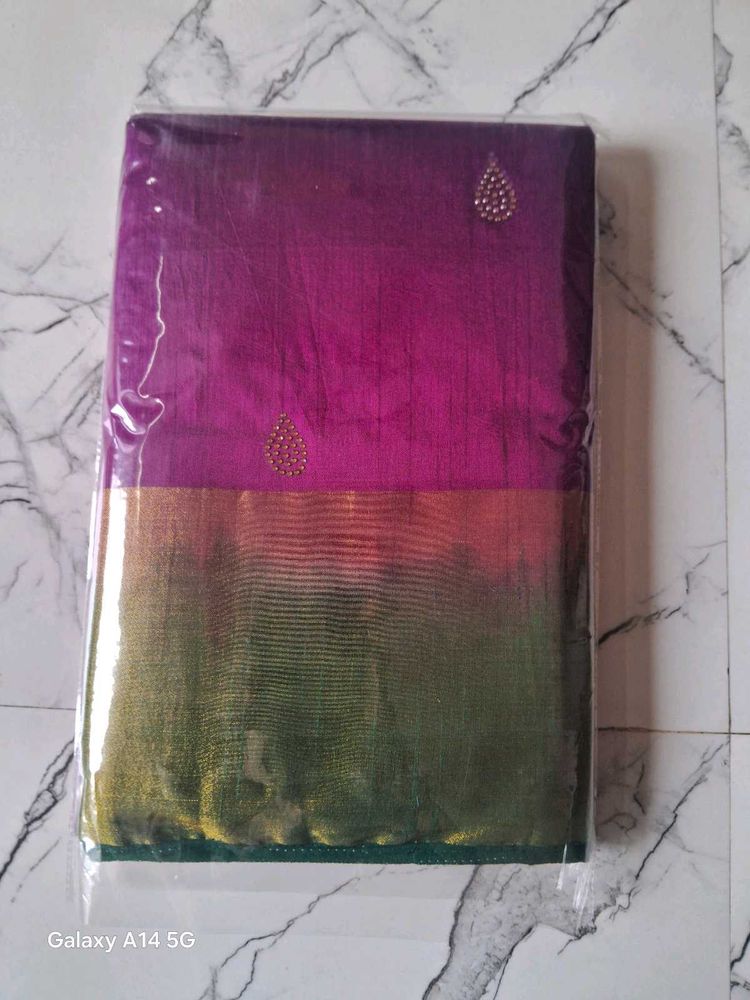 Elegant Silk Saree with Embellishments