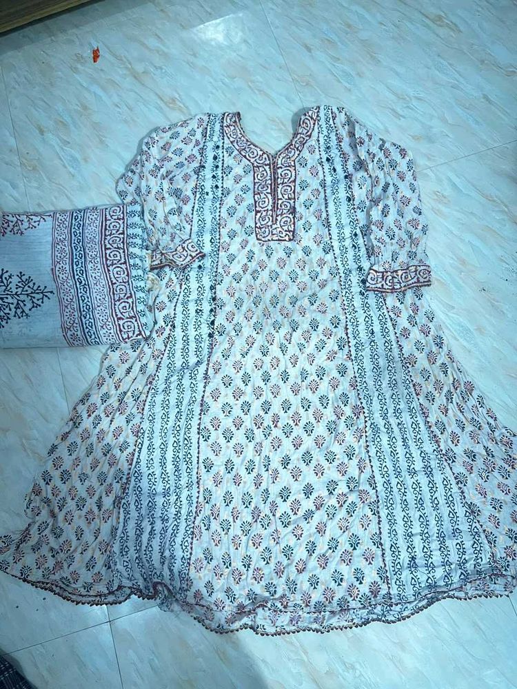 Elegant Block Print Kurta with Dupatta
