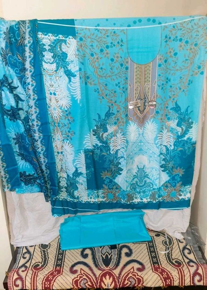 Stylish Blue Printed Pakistani  Kurta Set