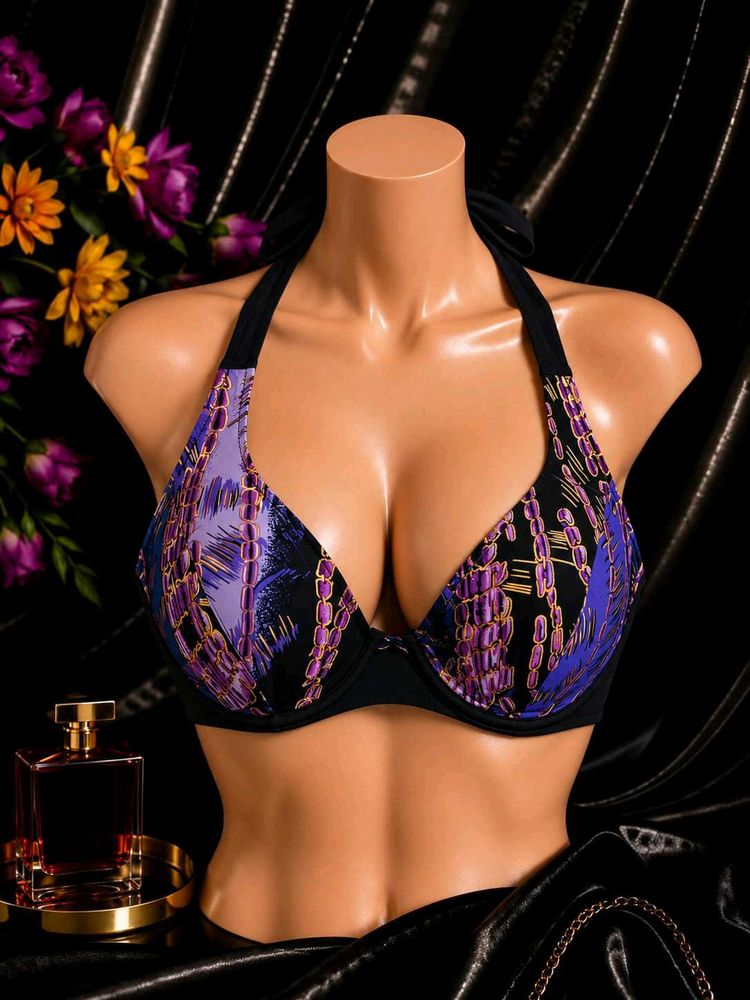 🇳🇿💫🎀Exotic Print Halter Bikini Top