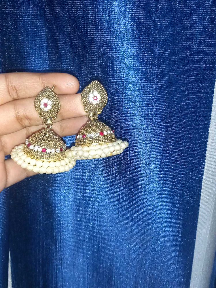 Jhumka Earrings - 2 pairs