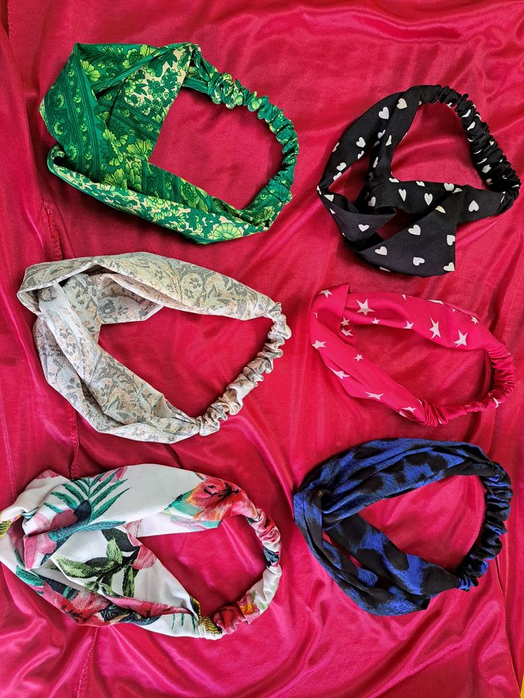 Set Of 6 Headbands Gorgeous Floral Designs