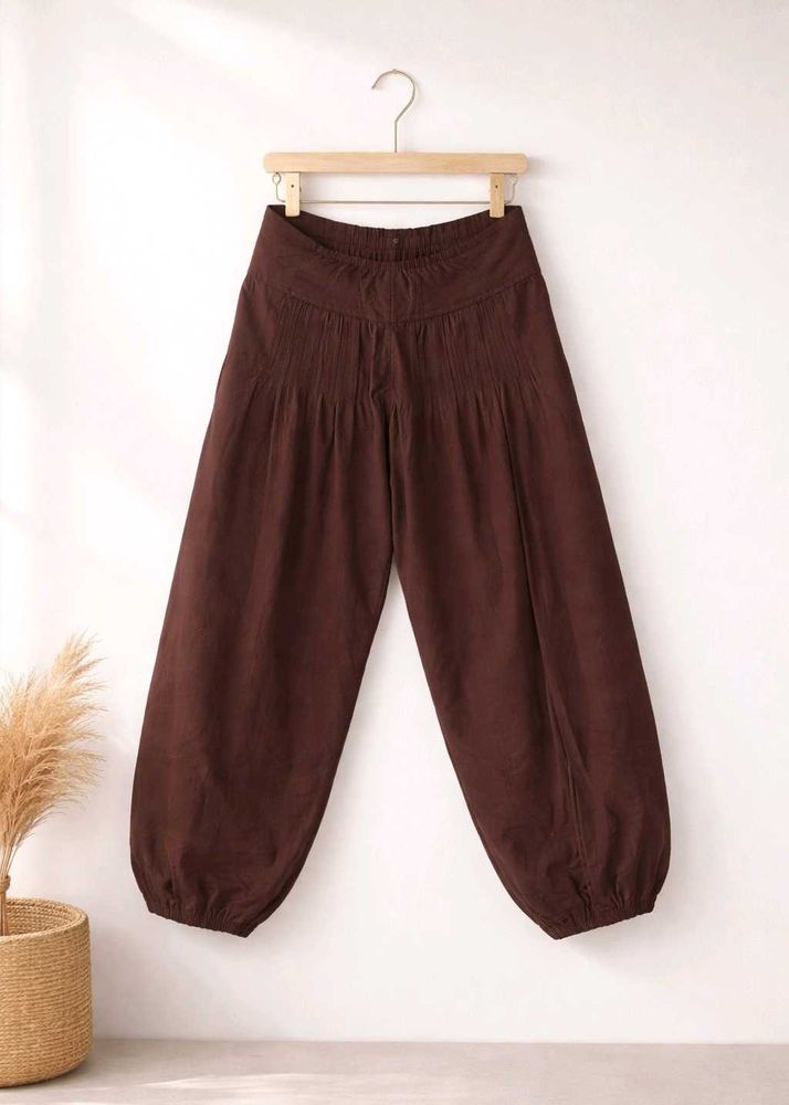 🤎 Mocha Luxe Harem Pants | Soft Flow Fit