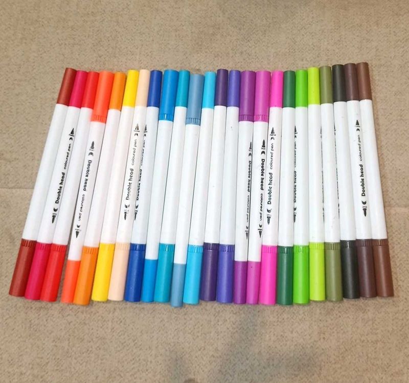 ✨ 24 PCS DOUBLE-SIDED BRUSH &amp; FINE TIP PENS ✨