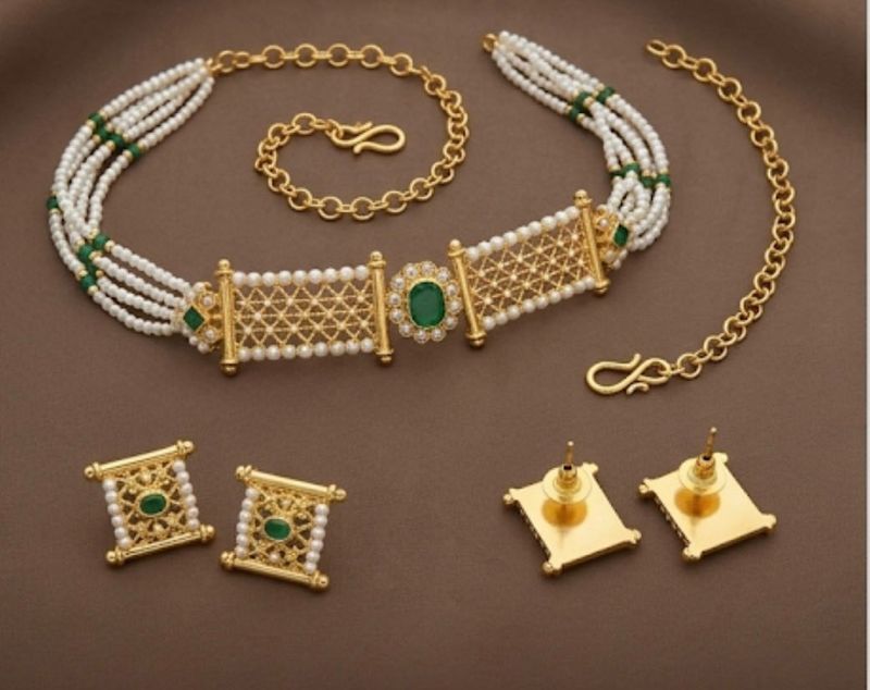 Elegant  Jewellery Set Choker Earrings &amp; Bracelet