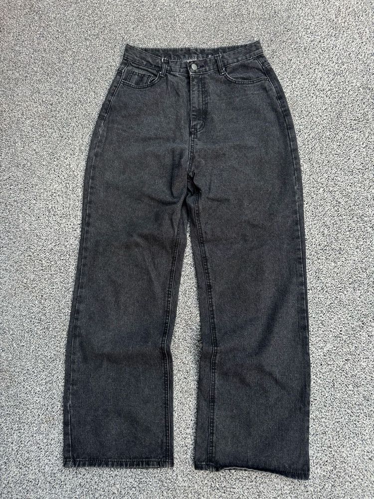 Gray Wide Leg Jeans