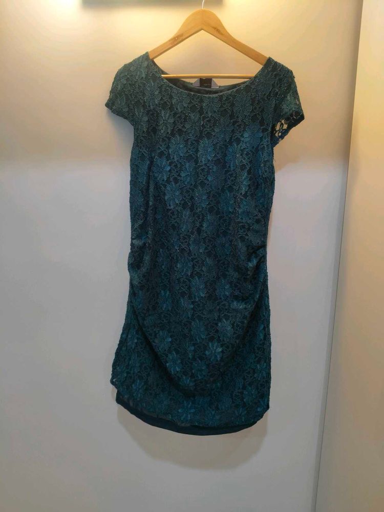 Teal Lace Sheath Dress