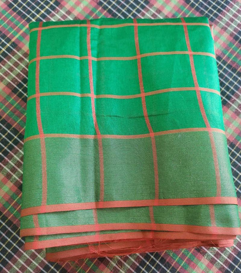 Green Checkered Saree