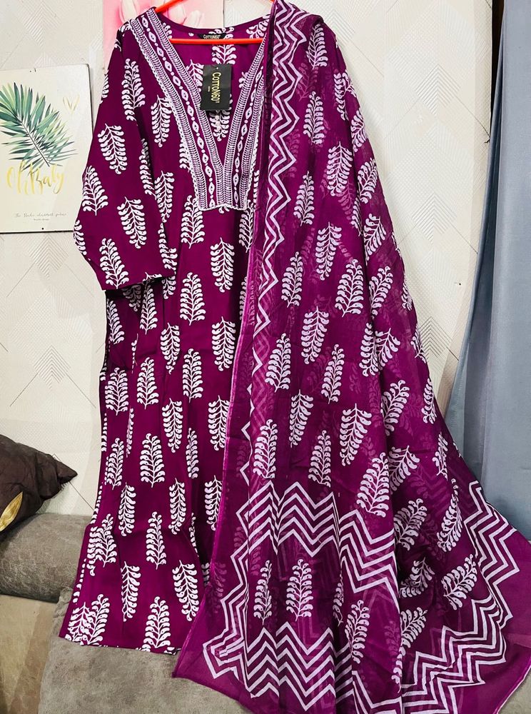 Beautiful Purple Kurta Set unused fixed price