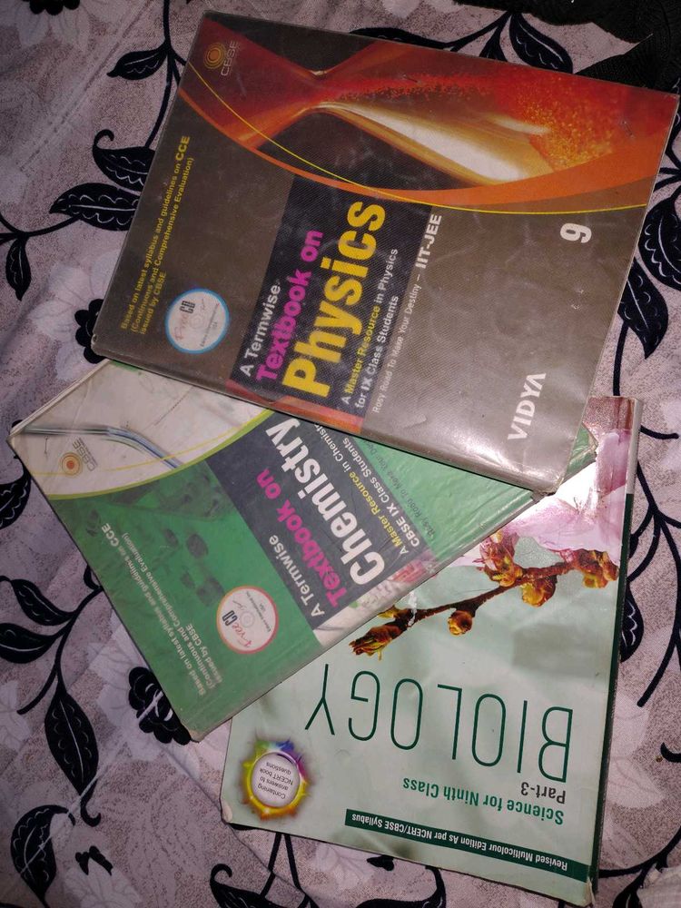 Textbooks: Physics, Chemistry, Biology Class 9