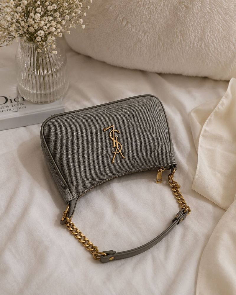 YSL inspired Grey Shoulder Bag