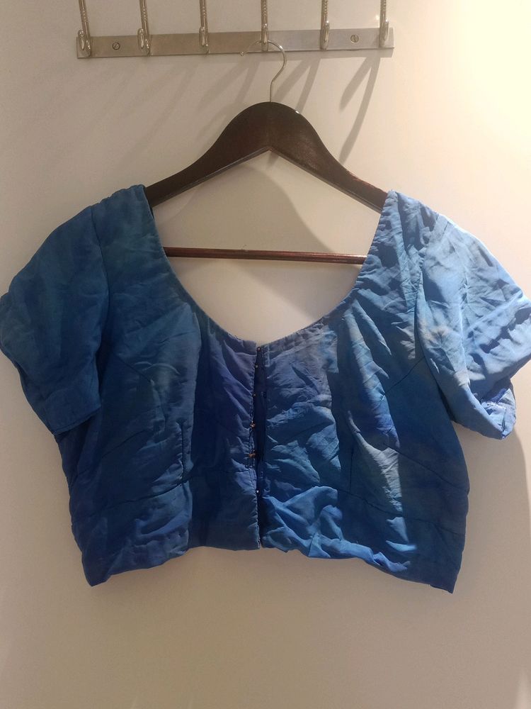 Blue Crepe Blouse