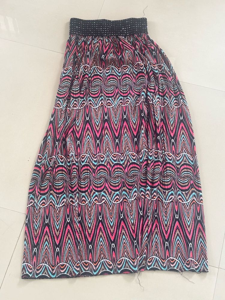 Bohemian Maxi Skirt with Abstract Print