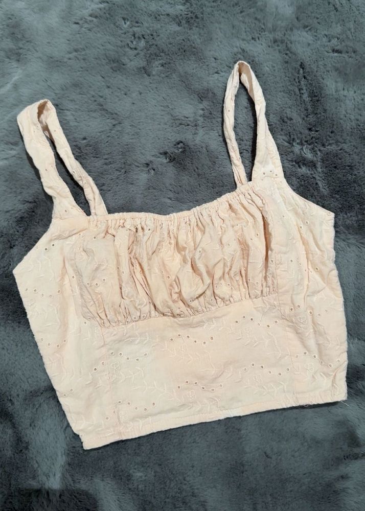 Cute Eyelet Crop Top