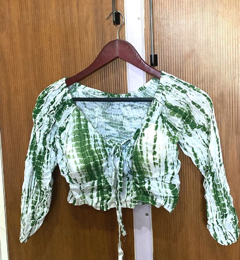 💥🆕️ Tie-N-Die Padded Crop Top