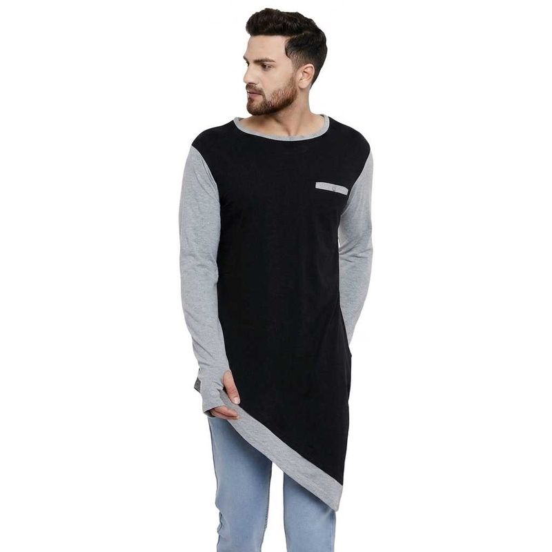 Men's Classic Black T-Shirt with Grey Trim