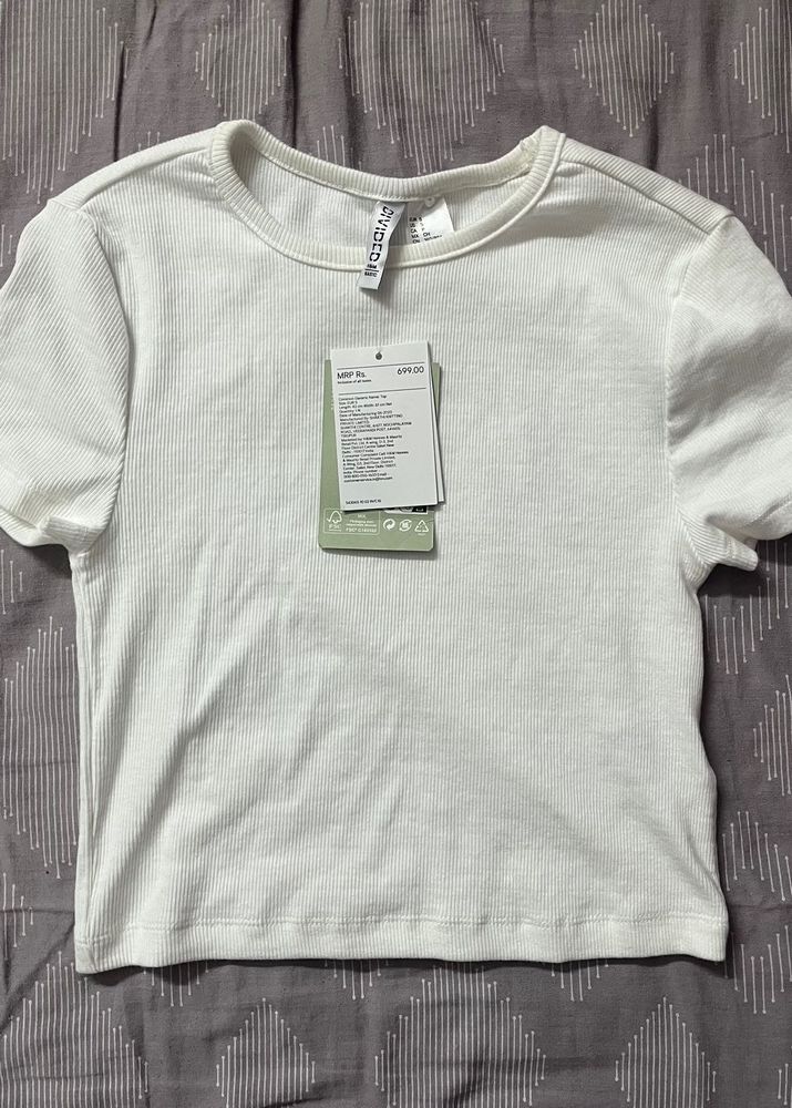 y2k basic white crop top