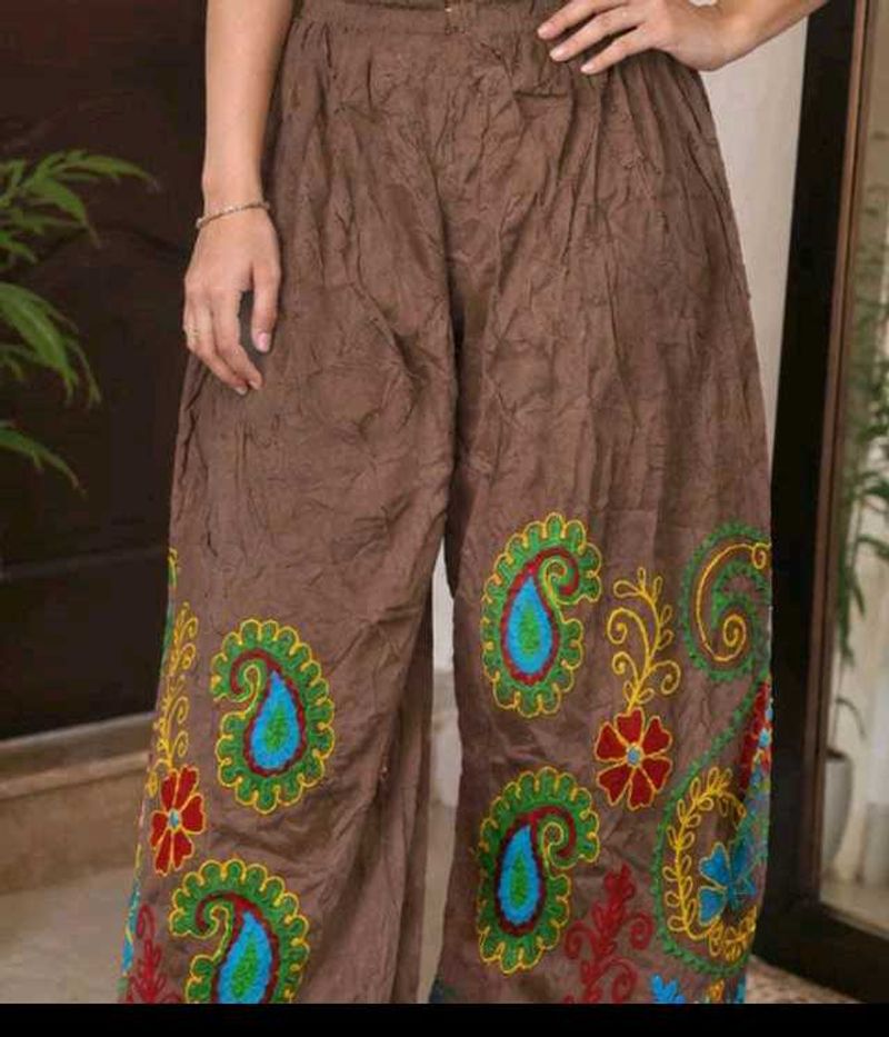 Embroidered Brown Salwar