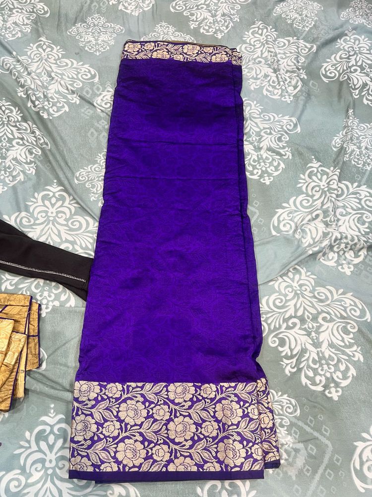Vibrant Purple Silk Saree