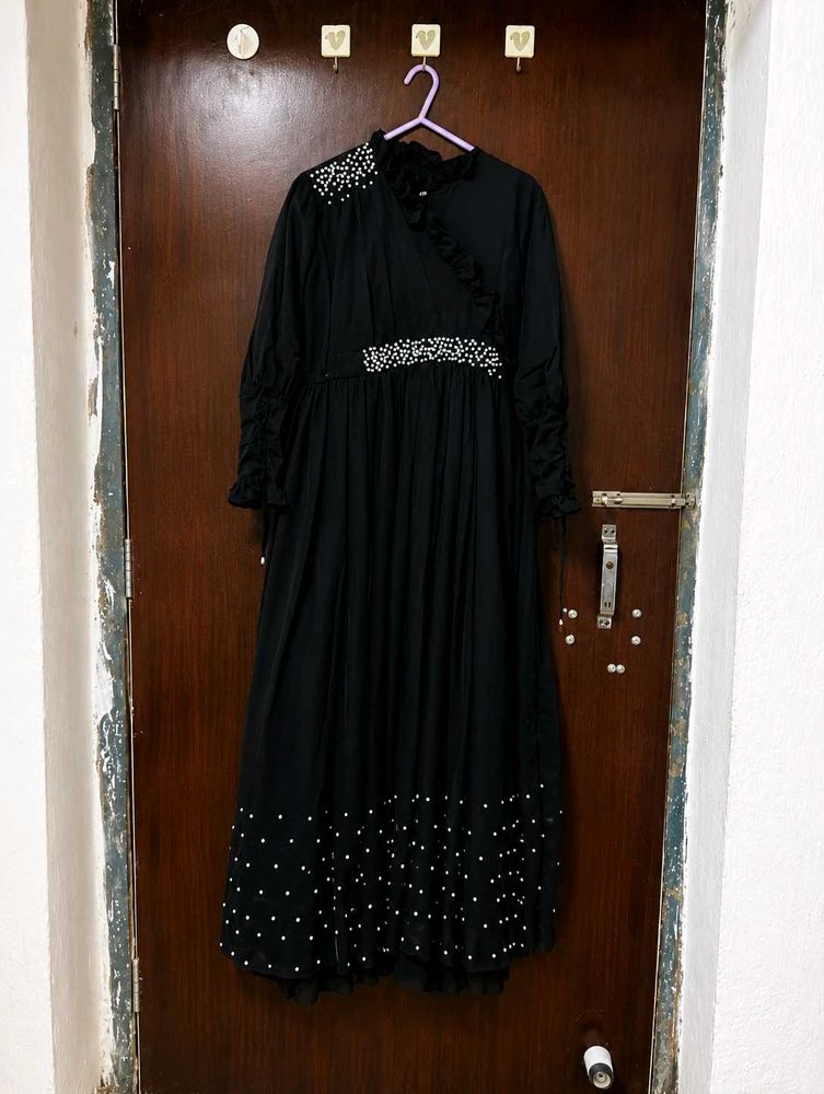 Elegant Black Embellished modest Gown