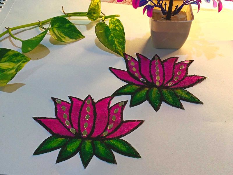 Home & Kitchen > Artwork | Lotus ready rangoli patches | Freeup