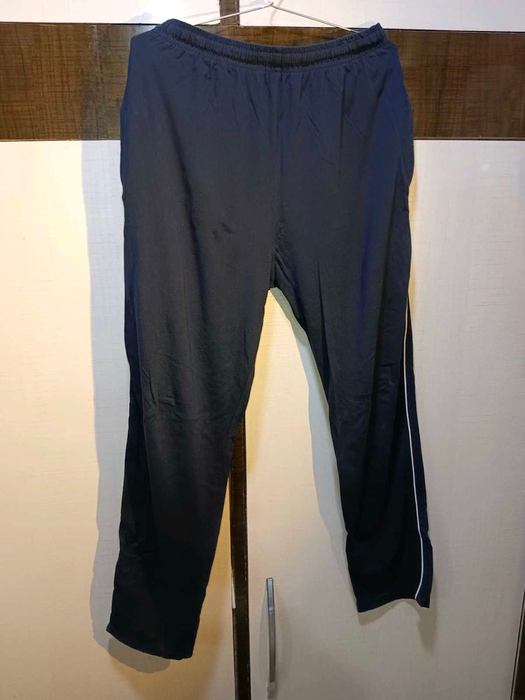 Navy Track Pants with White Stripe