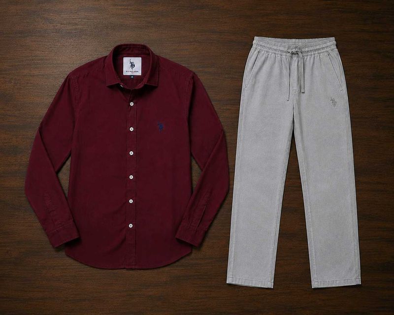 COMBO 🔥🔥 US POLO MEN'S SHIRT &amp; STRIGHT FIT PANT